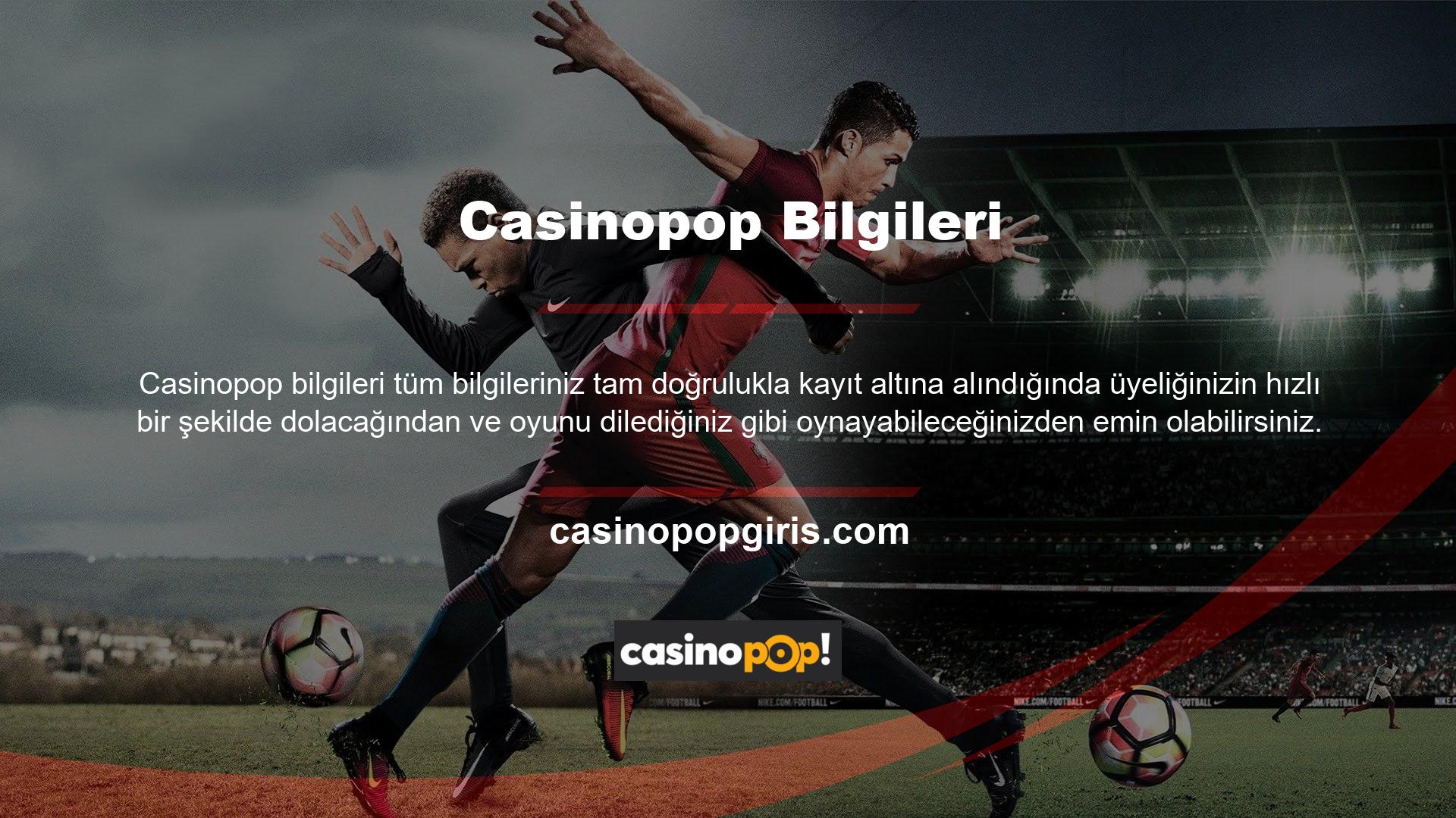 Casinopop yeni adresi sayesinde üyelik başvurunuzu birkaç dakika içinde tamamlayabilirsiniz