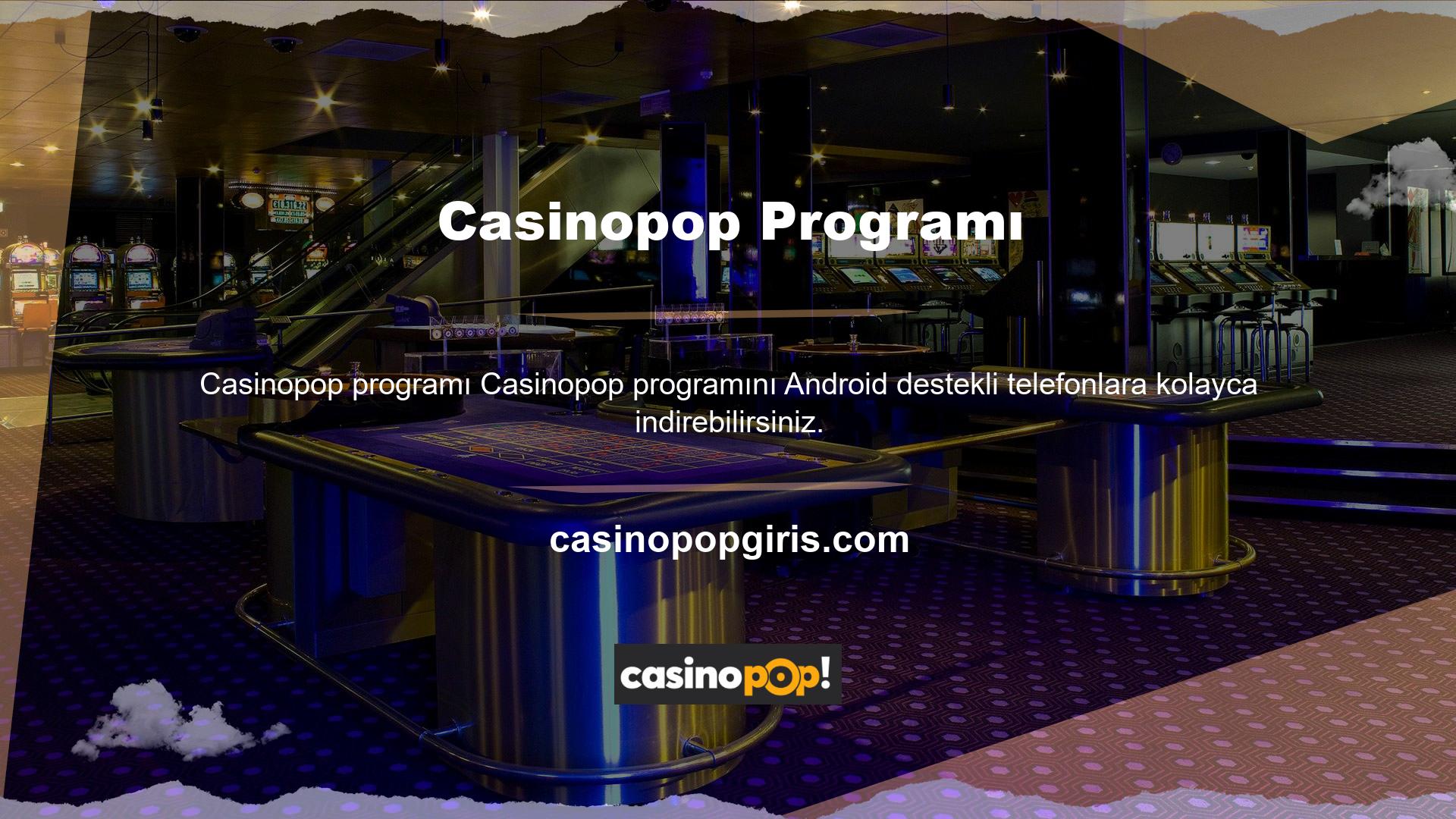Android cihazlar için Casinopop programını App Store'dan doğrudan indiremezsiniz