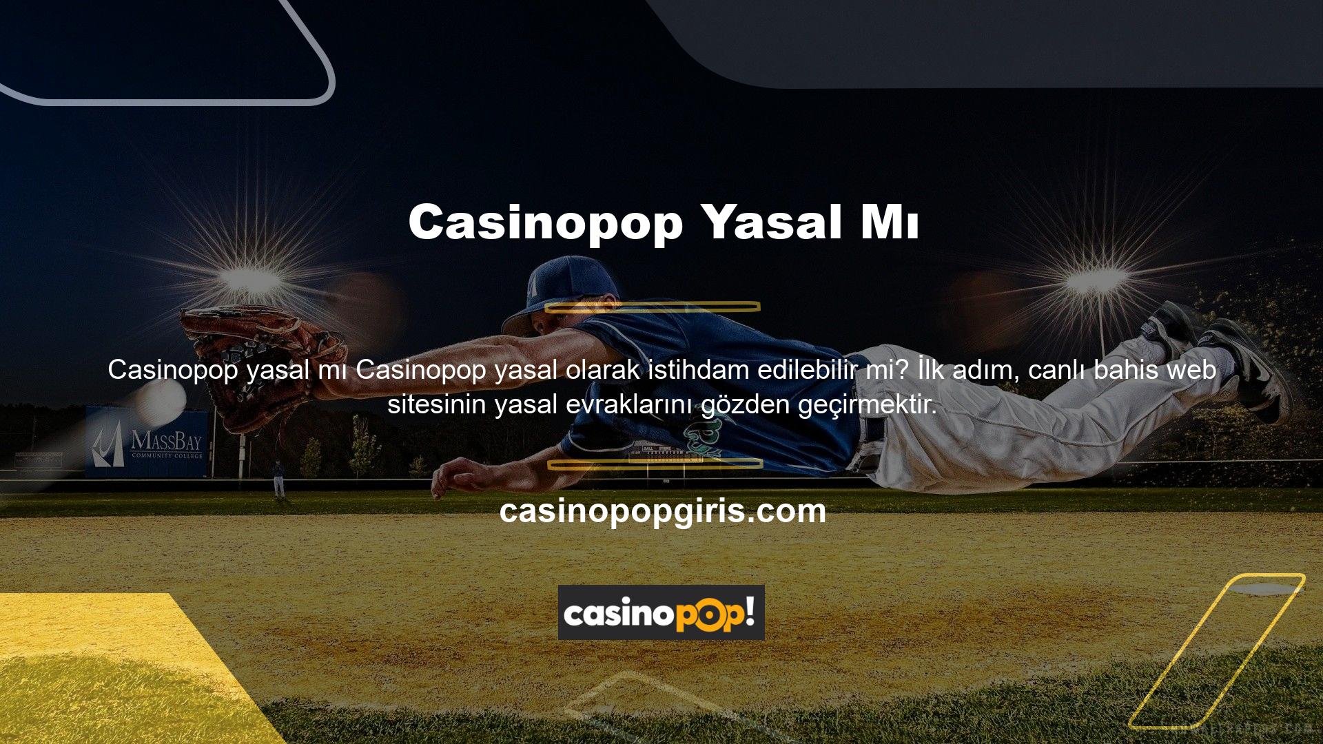 Şu anda Casinopop olarak mı çalışıyorsunuz? Güvenle desteklenen geçerli lisans